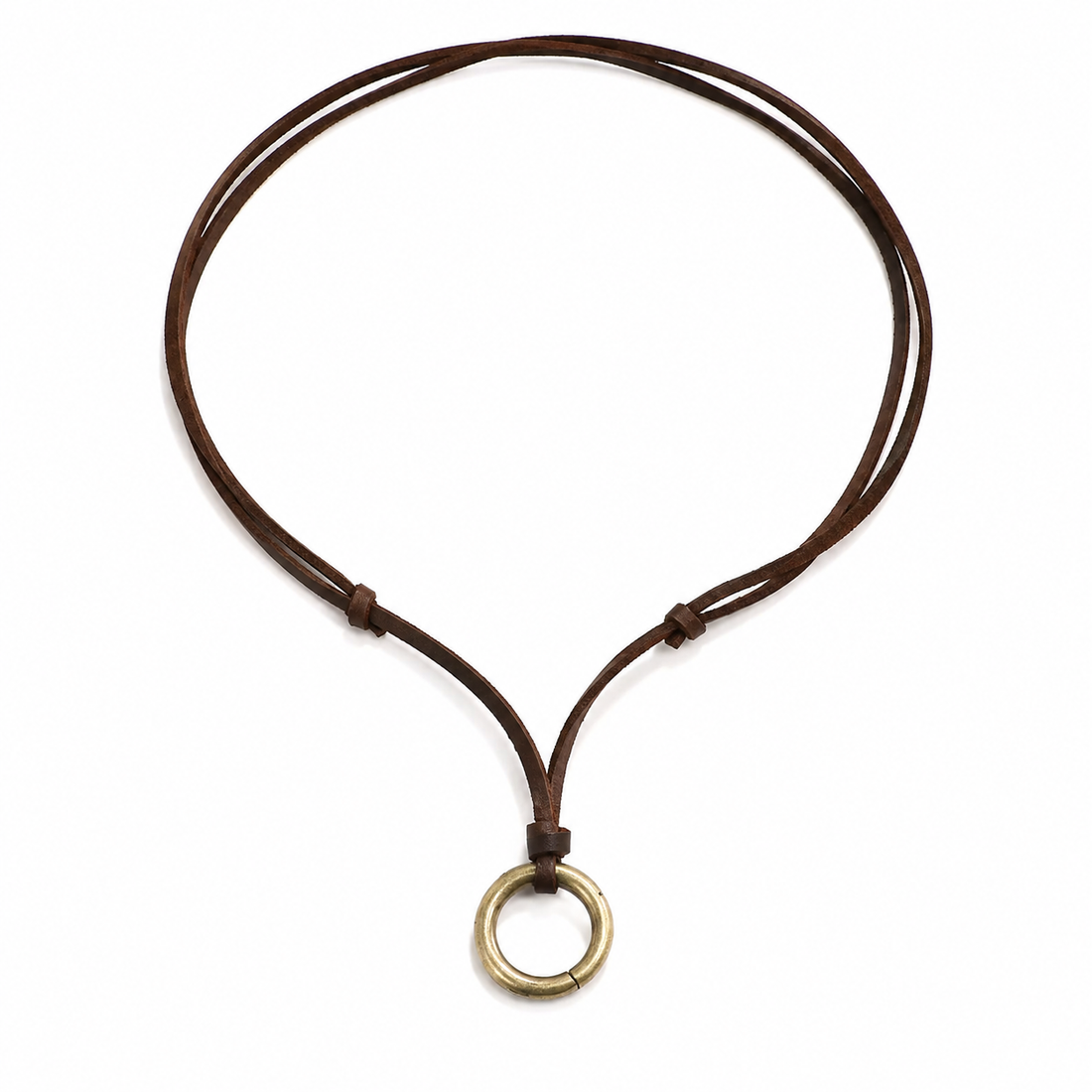 Colar Masculino Arkon com pingente circular vintage dourado