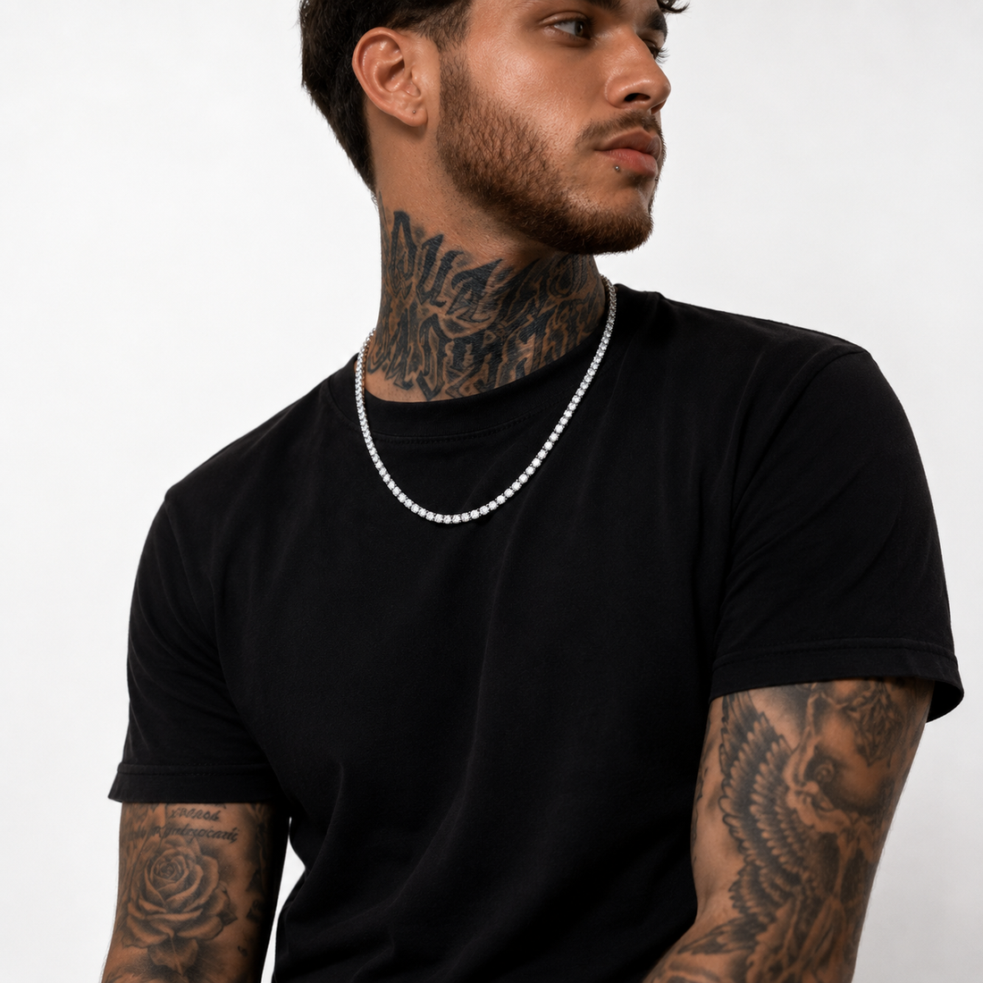 Colar Tennis Masculino Atlas Cravejado em Zircônias