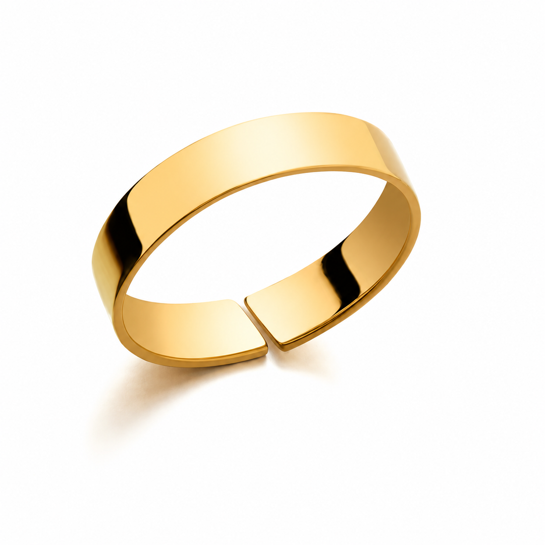Anel Masculino Atlas em aço inoxidável banhado a ouro 18K