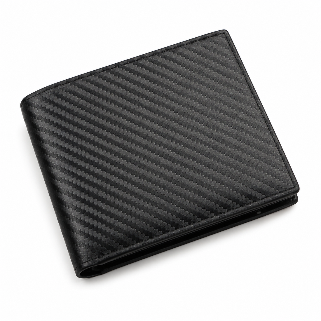 Carteira Masculina Carbon Edge preta com textura em fibra de carbono
