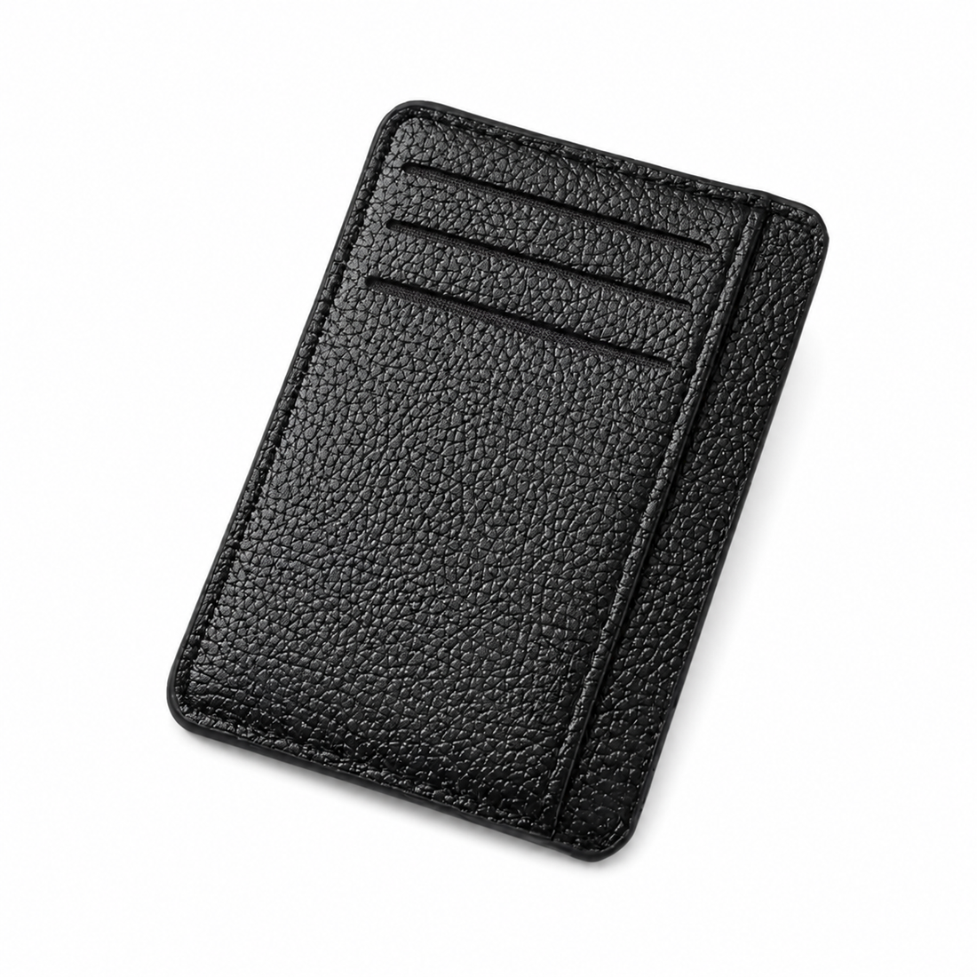 Carteira Masculina Slim Shield RFID preta em couro sintético