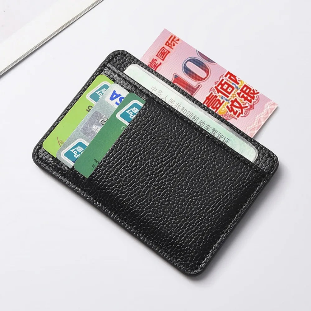 Carteira Masculina Slim Shield RFID preta em couro sintético
